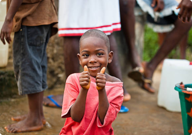 Child receiving a gift